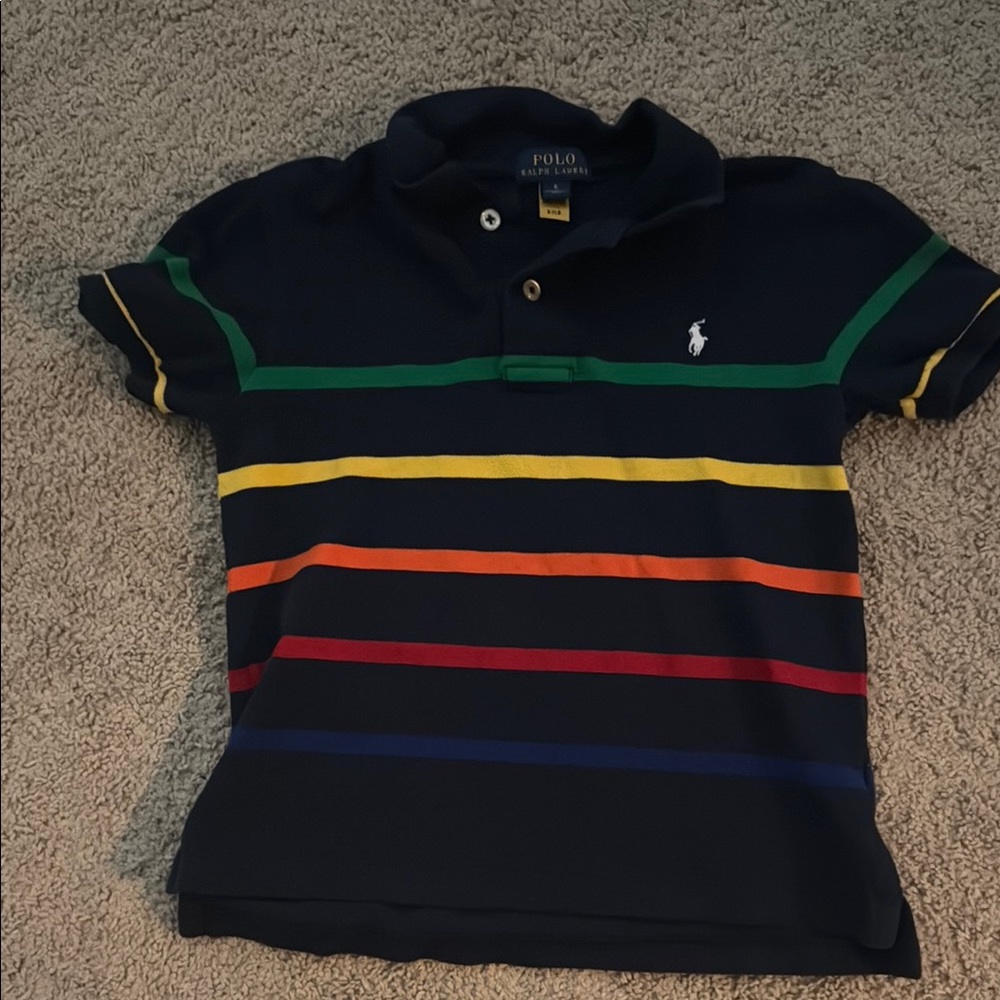 Polo by Ralph Lauren Blue and Yellow Striped Polo Shirt